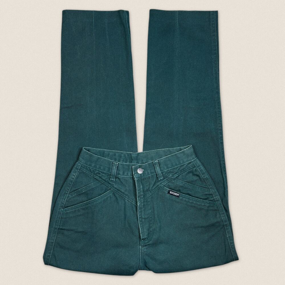 Vintage Western Rockies Rocky Mountain Green Jeans 30/11 - Size 25 x 30‎